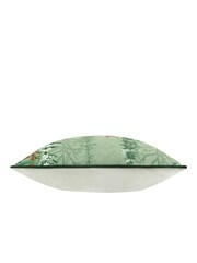 Furn Oak Green Lodge Wood Fox Velvet Piped Cushion - Image 2 of 5