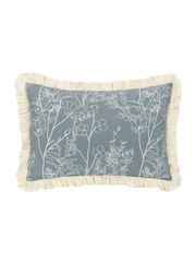 Wylder Mae Floral Print Embroidered 100% Cotton Cushion - Imagem 1 de 5