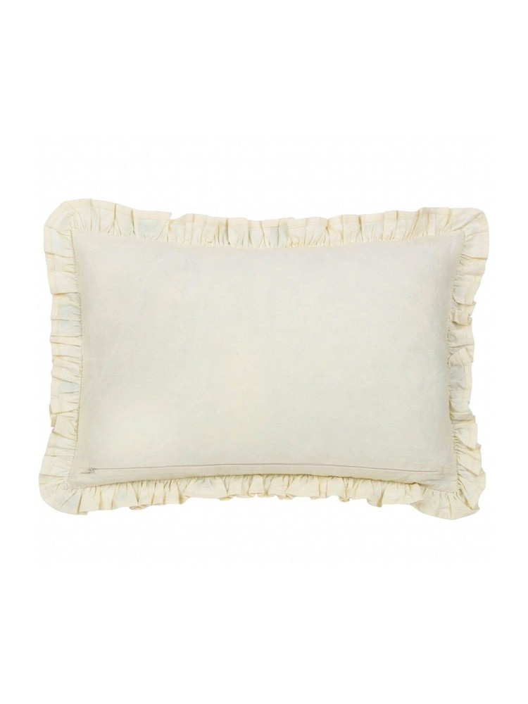 Wylder Mae Floral Print Embroidered 100% Cotton Cushion - Imagem 2 de 5