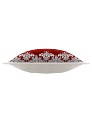 Paoletti Red Winter Bloom Floral Print Embroidered 100% Cotton Cushion - Image 3 of 4