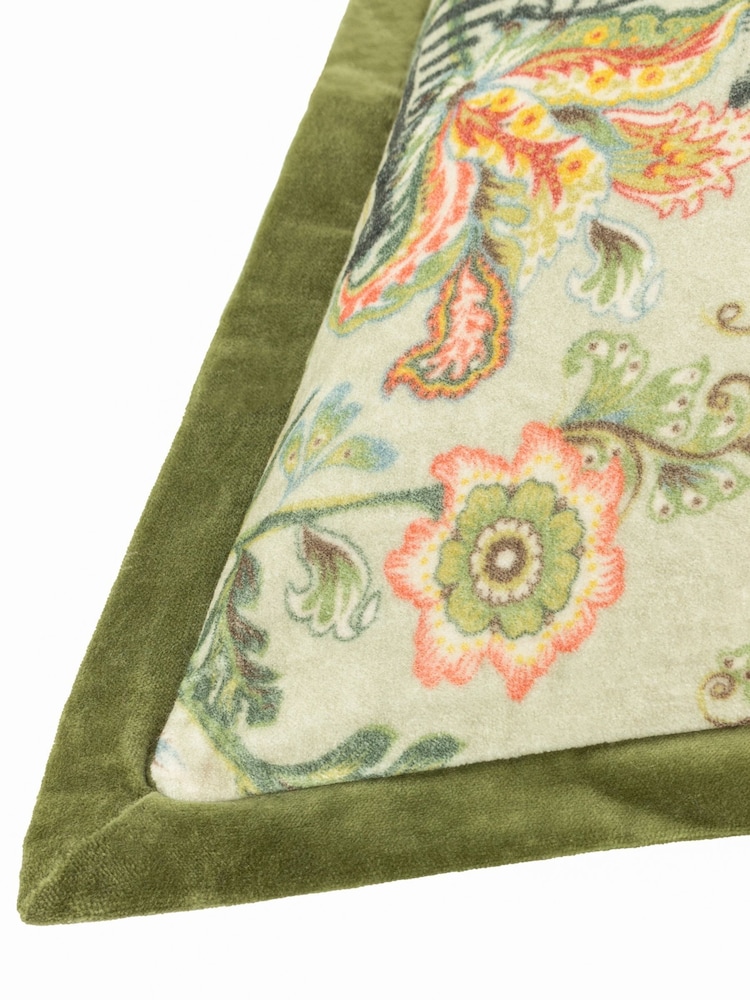 Wylder Ecru Green Sundra Exotic 100% Cotton Cushion - Image 4 of 4
