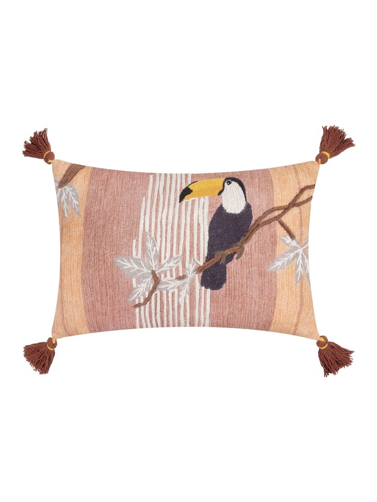 Almofada Wylder Treetop Toucan Bordada com Borlas 100% Algodão - Imagem 1 de 4