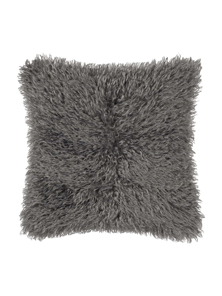 furn. Taupe Rowan Faux Fur Cushion - Image 1 of 4