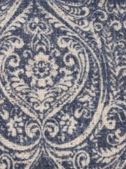 Paoletti Delph Blue Seventy Three Durelle Damask Fringed 100% Cotton Cushion - Image 4 of 5