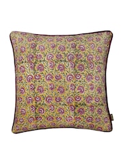 Paoletti Gold or Rose Seventy Three Chedworth Piped 100% Cotton Cushion - Image 1 of 4