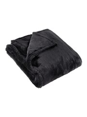 Furn Black Kallu Reversible Faux Fur Throw - Image 1 of 2