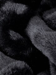 Furn Black Kallu Reversible Faux Fur Throw - Image 2 of 2