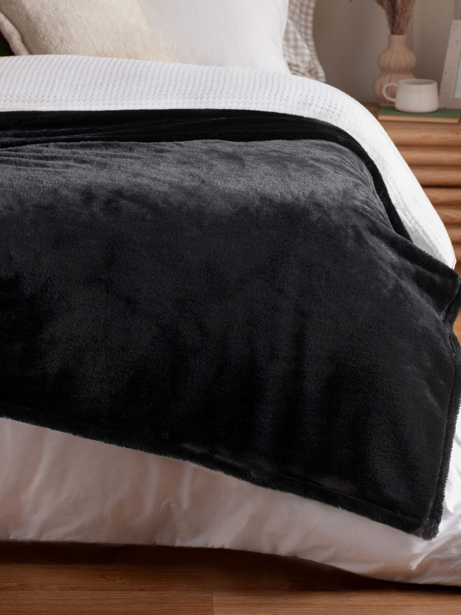 Buy Furn Black Kallu Faux Fur Throw from Next USA