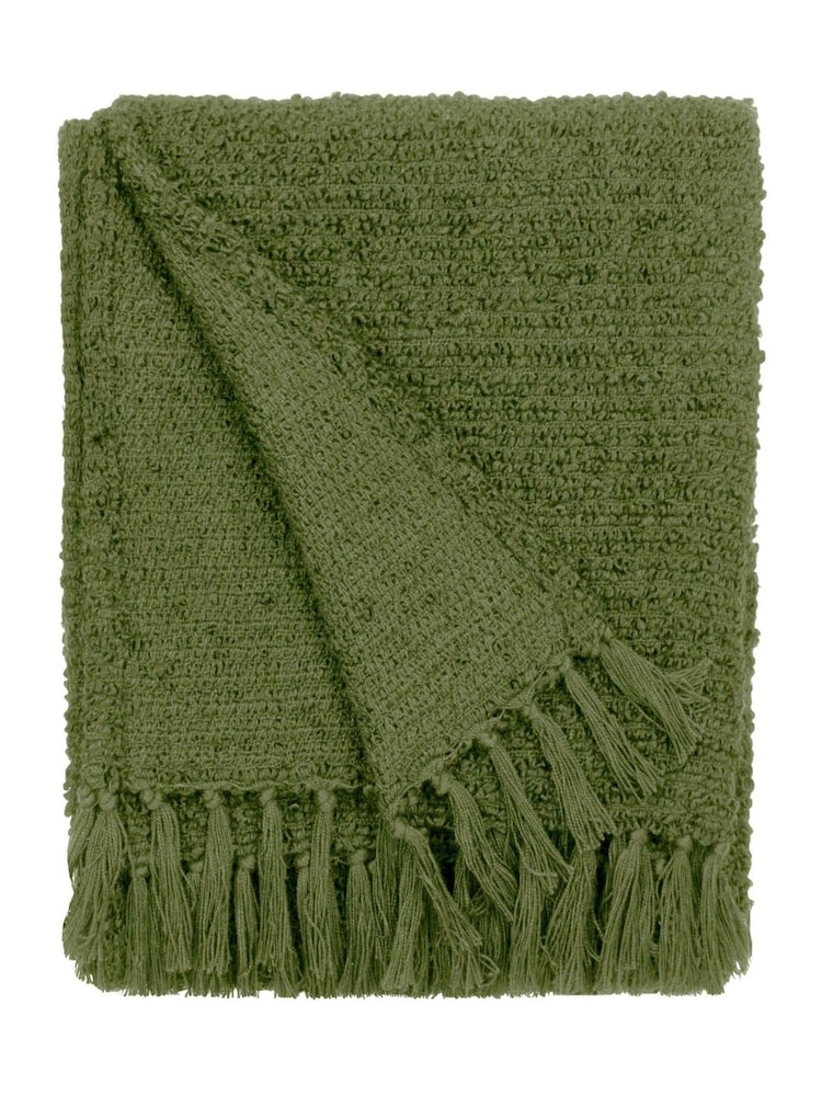 Yard Khaki Candar Woven Fringed Throw - Image 1 of 3 Yard Khaki Candar Woven Fringed Throw - Image 1 of 3