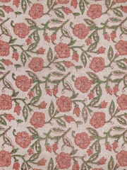 Paoletti Coral Seventy Three Delphine Floral 100% Cotton Fringed Throw - Image 2 of 4