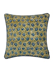 Paoletti Lemon or True Blue Seventy Three Chedworth Piped 100% Cotton Cushion - Image 1 of 4
