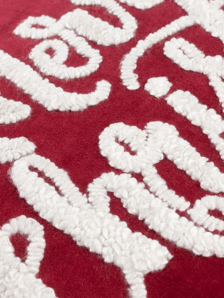 Paoletti Winter Merry Christmas Embroidered 100% Cotton Cushion - Изображение 4 из 4