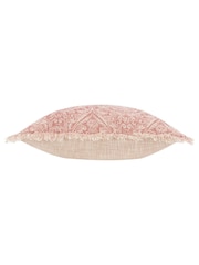 Paoletti Coral Seventy Three Durelle Damask Fringed 100% Cotton Cushion - Image 3 of 5