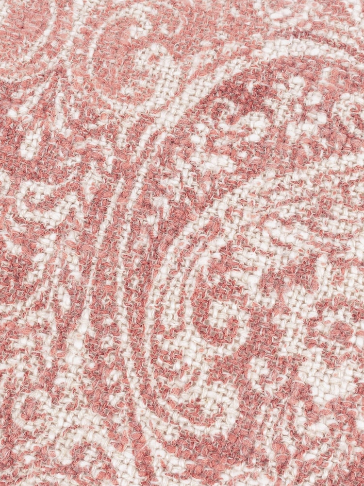 Paoletti Coral Seventy Three Durelle Damask Fringed 100% Cotton Cushion - Image 5 of 5