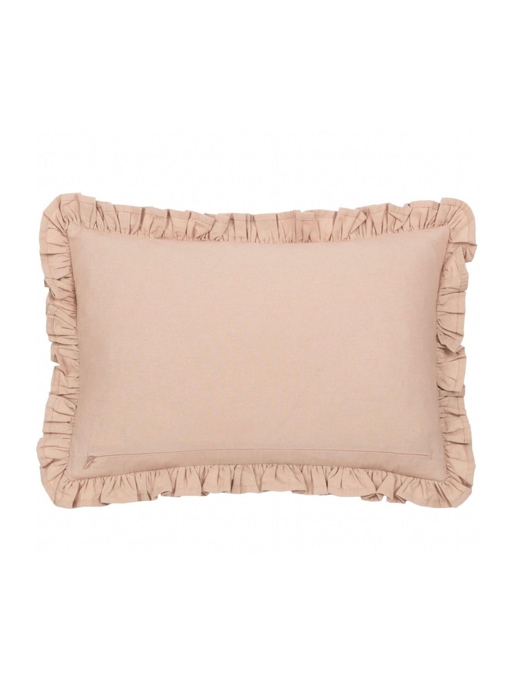 Wylder Mae Floral Print Embroidered 100% Cotton Cushion - Imagem 2 de 5
