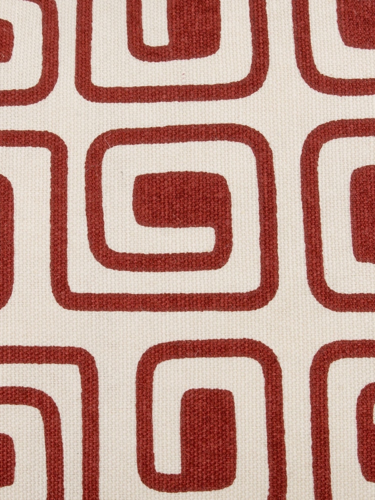 HÖEM Red Copper Safara Geometric Piped 100% Cotton Cushion - Image 4 of 4 HÖEM Red Copper Safara Geometric Piped 100% Cotton Cushion - Image 4 of 4