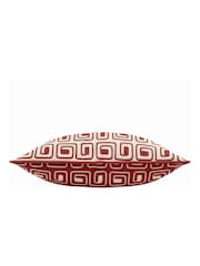 HÖEM Red Copper Safara Geometric Piped 100% Cotton Cushion - Image 5 of 6