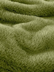 Furn Olive Large Kallu Reversible Faux Fur Throw - Image 2 of 2