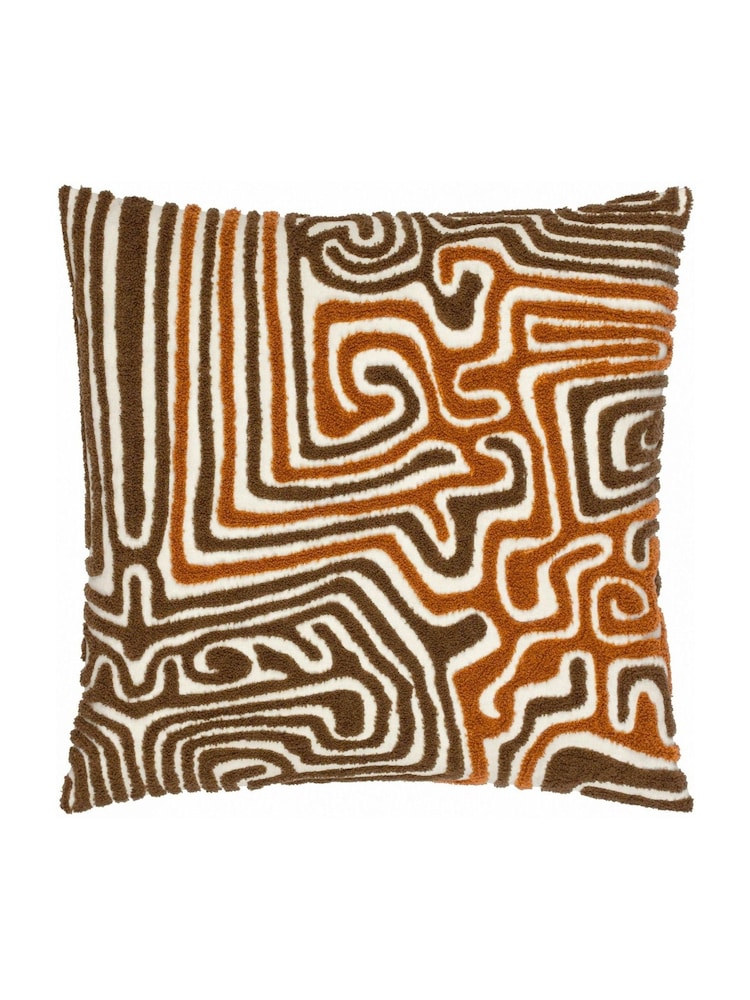 HÖEM Copper or Brown Tosca Tufted 100% Cotton Cushion - Image 1 of 4