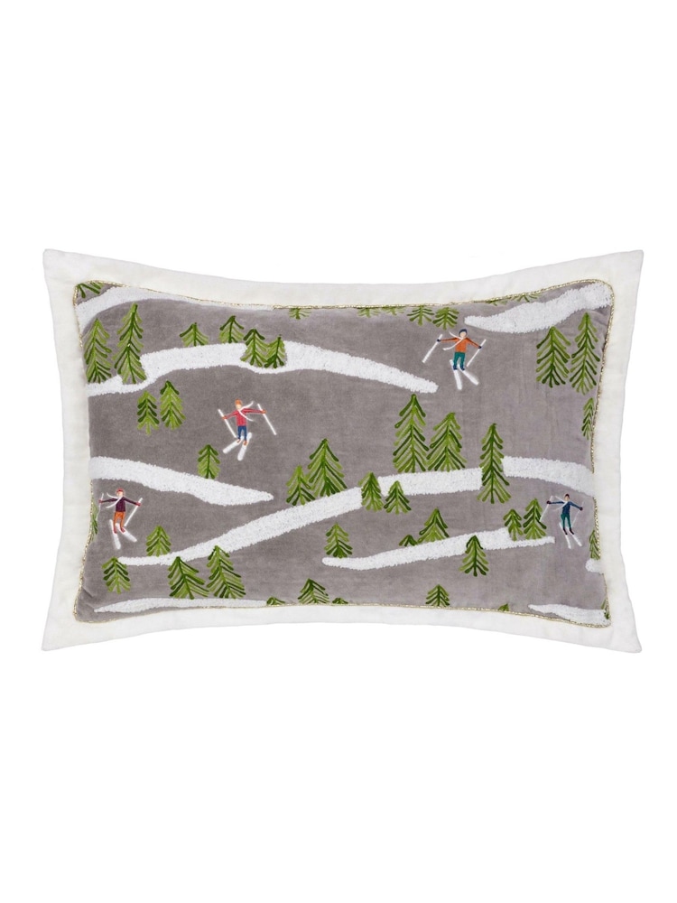 Paoletti Winter Alpine Embroidered 100% Cotton Cushion - Imagem 1 de 4