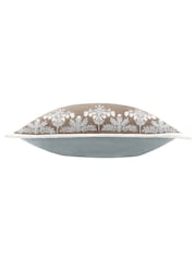 Paoletti Taupe Winter Bloom Floral Print Embroidered 100% Cotton Cushion - Image 2 of 3