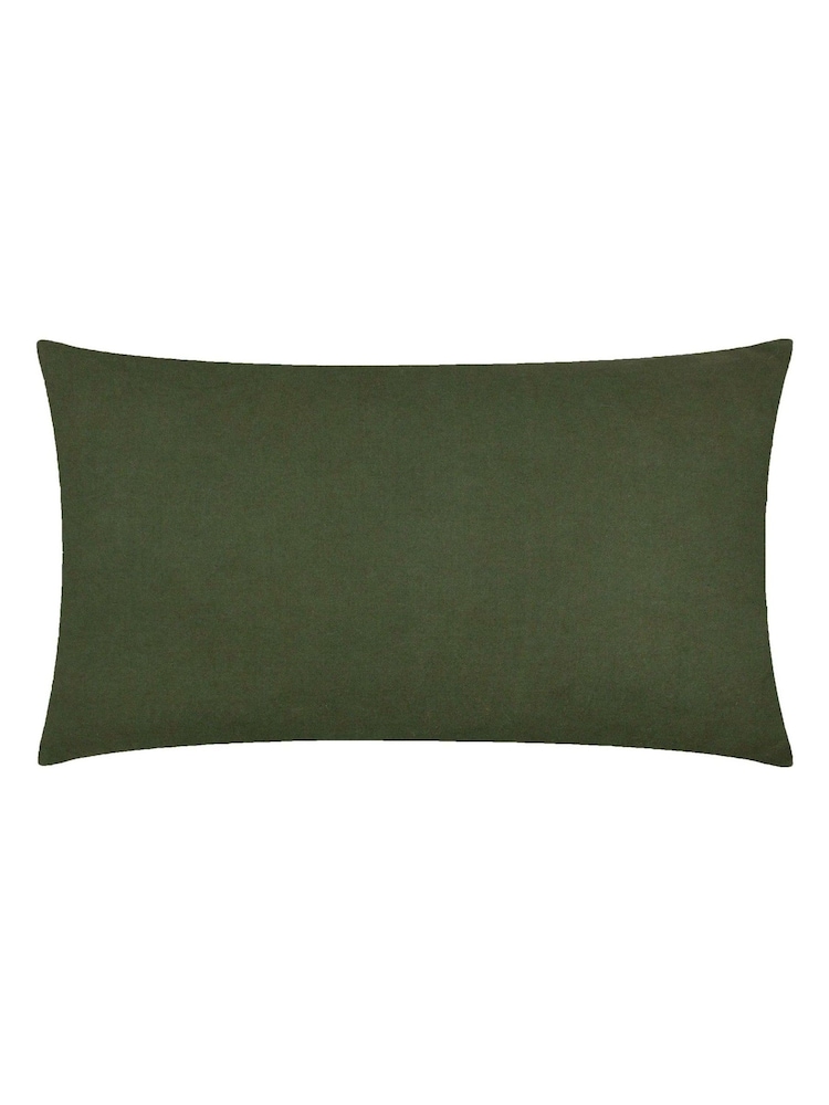 HÖEM Ivy Green Hallam Embroidered 100% Cotton Cushion - Image 2 of 4