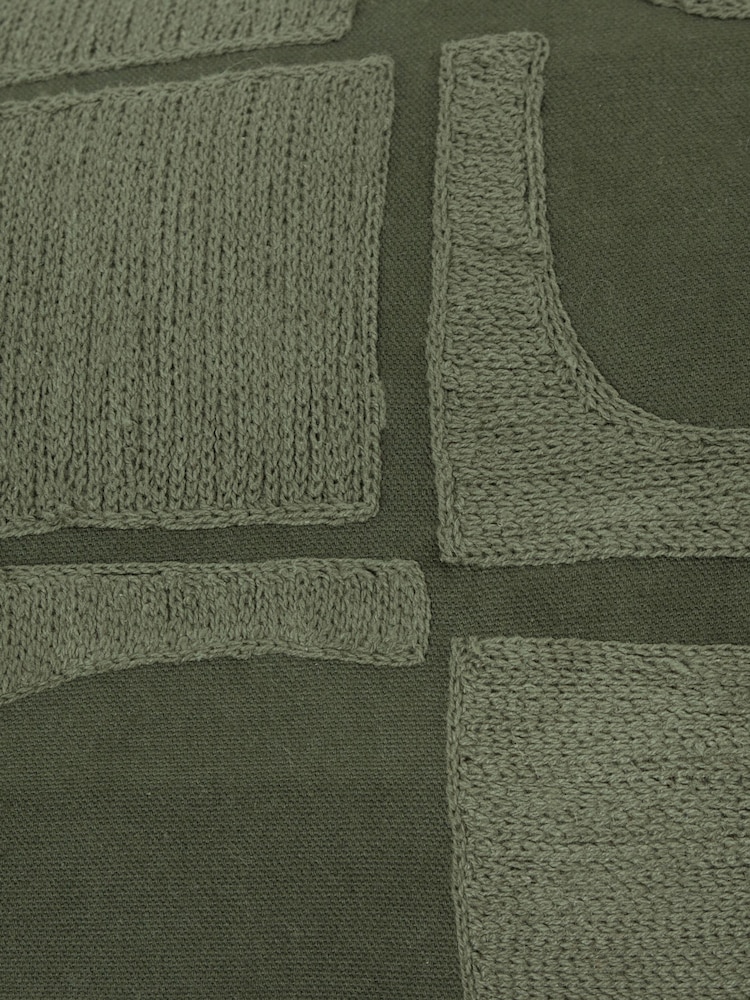 HÖEM Ivy Green Hallam Embroidered 100% Cotton Cushion - Image 4 of 4