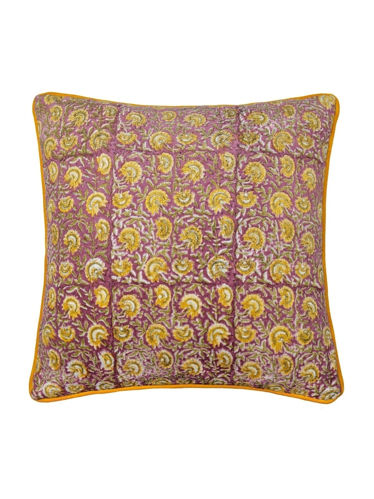 Paoletti Rose or Gold Seventy Three Chedworth Piped 100% Cotton Cushion - Image 1 of 4