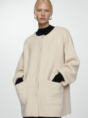 Mango Cream Coat with Scarf attached - Image 1 of 7