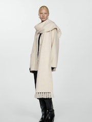 Mango Cream Coat with Scarf attached - Image 4 of 7
