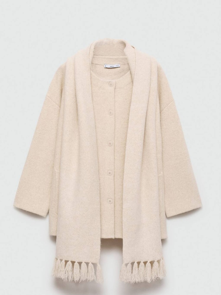 Mango Cream Coat with Scarf attached - Image 7 of 7