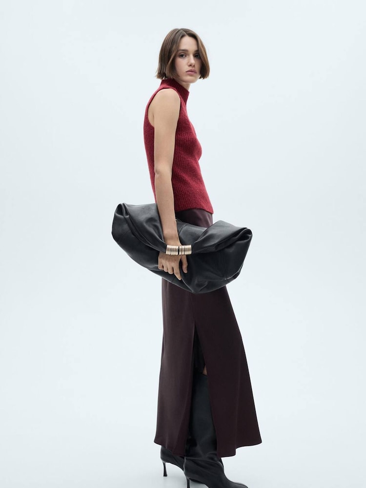 Mango Red Knitted High Neck Vest - Image 2 of 6