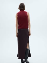 Mango Red Knitted High Neck Vest - Image 3 of 6