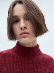 Mango Red Knitted High Neck Vest - Image 4 of 6