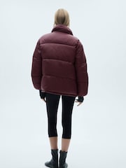 Mango Burgundy Pocket Quilted Puffer Jacket - Image 3 of 6