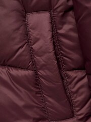 Mango Burgundy Pocket Quilted Puffer Jacket - Image 6 of 6