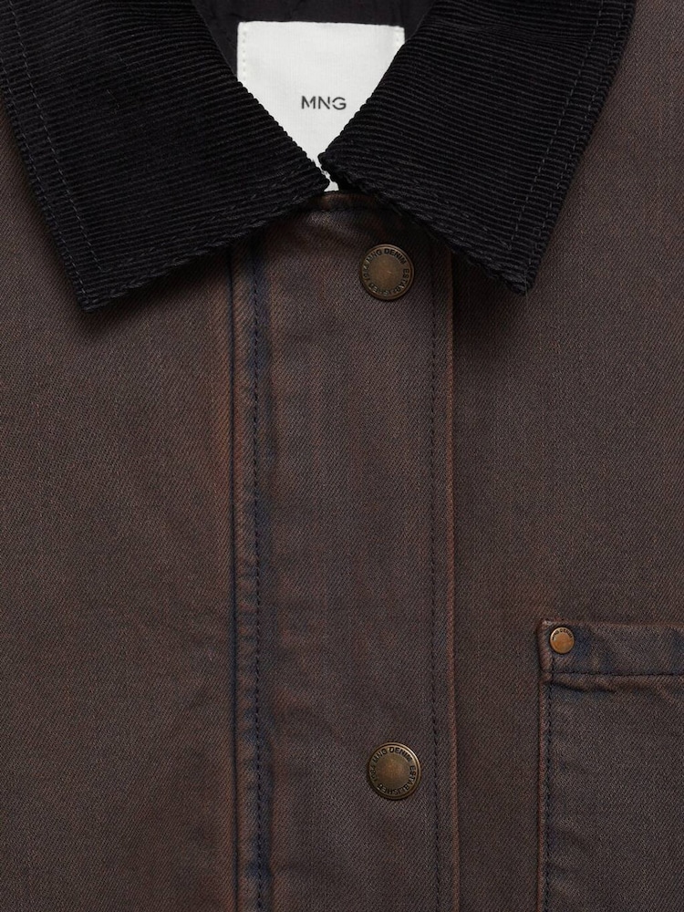 Mango Burgundy Barn 100% Cotton Parka Jacket - Image 6 of 6