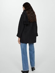 Mango Black Knitted Coat With Detachable Scarf - Image 2 of 6