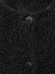 Mango Black Knitted Coat With Detachable Scarf - Image 6 of 6