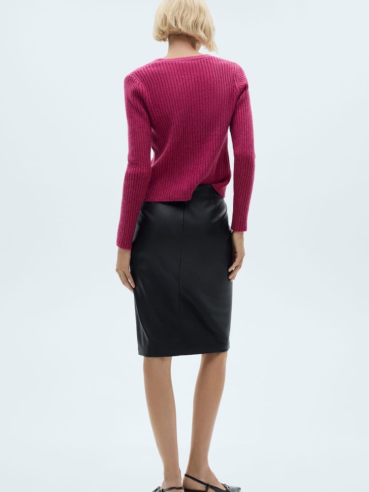 Mango Pink Ribbed Cardigan - Image 2 of 7