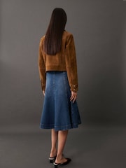 Mango Black Denim 100% Cotton Skirt - Image 2 of 6