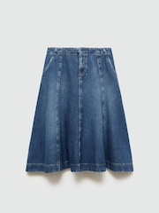 Mango Black Denim 100% Cotton Skirt - Image 5 of 6