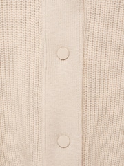 Mango Brown Knitted Ribbed Bomber Jacket - Image 6 of 6
