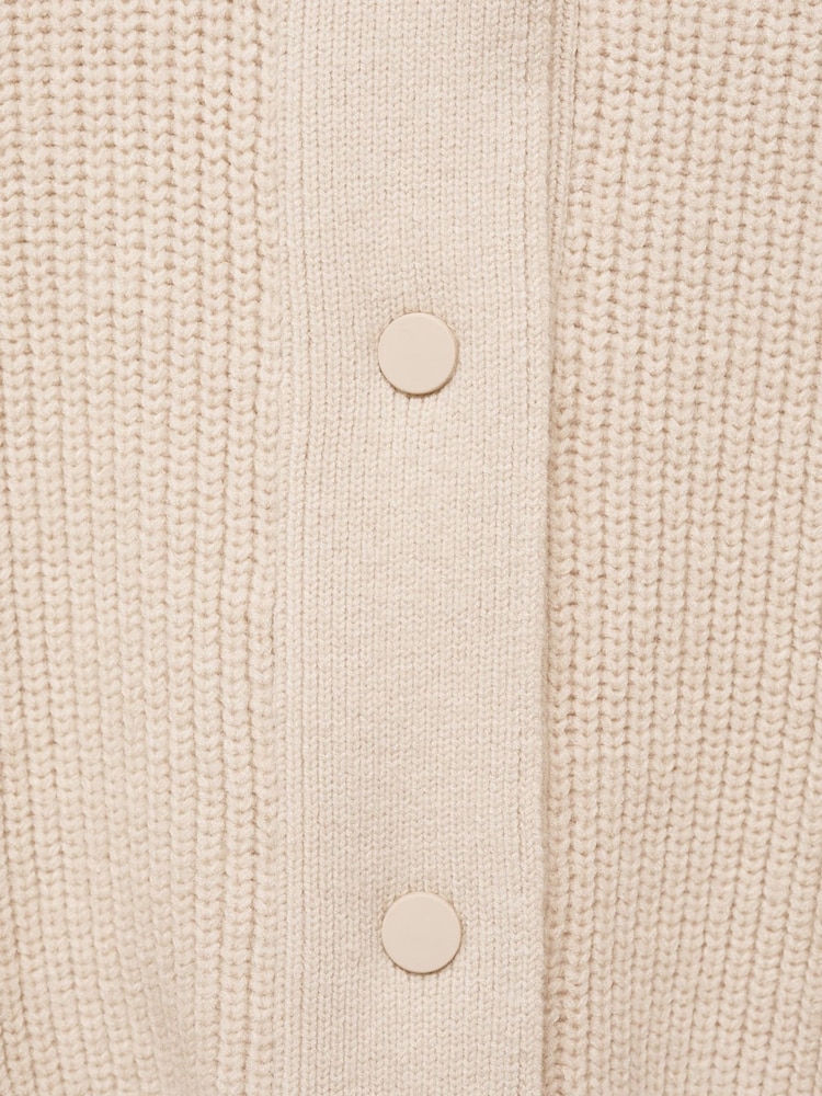 Mango Brown Knitted Ribbed Bomber Jacket - Image 6 of 6 Mango Brown Knitted Ribbed Bomber Jacket - Image 6 of 6