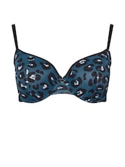 Yours Curve Green Animal Mesh T-Shirt Bra - Image 2 of 3