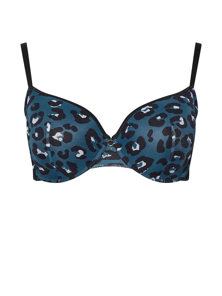 Yours Curve Green Animal Mesh T-Shirt Bra - Image 2 of 3
