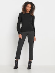 M&Co Black Pointelle Long Sleeve Jumper - Image 2 of 5