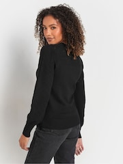 M&Co Black Pointelle Long Sleeve Jumper - Image 3 of 5