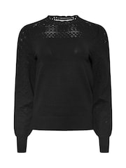 M&Co Black Pointelle Long Sleeve Jumper - Image 5 of 5