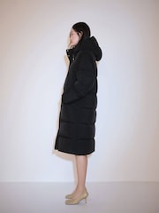 Mango Black Long Padded Puffer Quilted Coat - Image 2 of 6